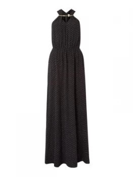 Image of Michael Kors Starbrifht foil detail dress Black