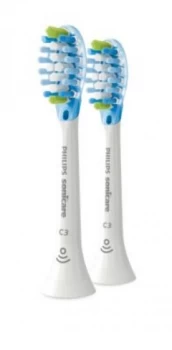 image of Philips Sonicare C3 Premium Plaque Defence St &ard HX9042/17 Replacement Heads White Toothbrush 2Pcs