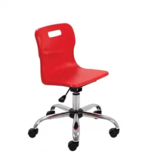 image of TC Office Titan Swivel Junior Chair with Castors, Red