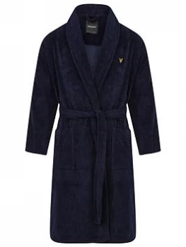 image of Lyle & Scott Fluffy Dressing Gown - Peacock, Peacock, Size XL, Men