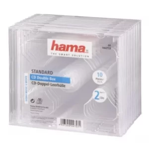 Image of Hama Standard CD Double Jewel Case pack of 10 transparent