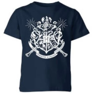 image of Harry Potter Hogwarts House Crest Kids T-Shirt - Navy - 11-12 Years