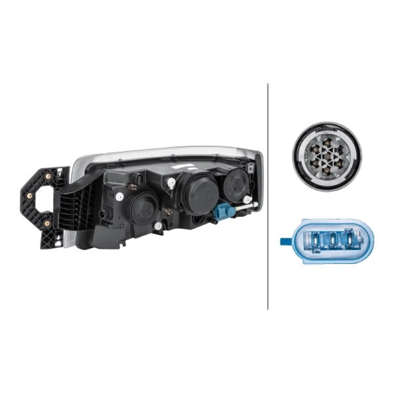 Image of HELLA 1EL 011 171-261 Headlights H15, Right, with bulbs, Halogen Headlight (259)