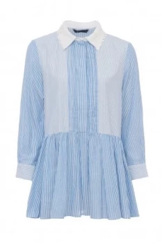 Image of French Connection Nuru Schiffley Shirt Blue