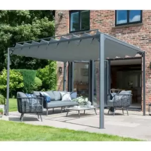 Image of Garden Must Haves Pandora 3x3.6m Leaf Gazebo Pergola - Grey