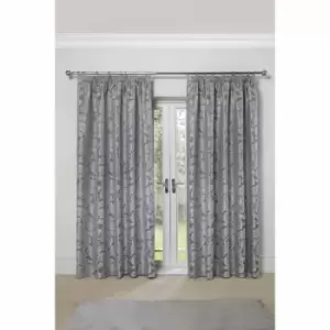 Image of Emma Barclay Duchess Pencil Pleat Curtain 46 X 54 Silver