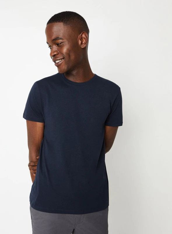 Image of Burton BURTON Navy Plain Crew Neck T Shirt S