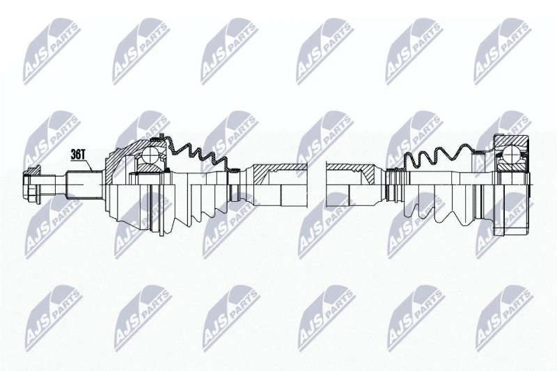 Image of NTY NPW-WW-199 Drive shaft Automatic Transmission, Front Axle Right Drive Shaft (13)