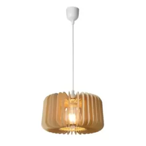 Image of Etta Scandinavian Pendant Light - Ø29cm - 1xE27 - Light Wood