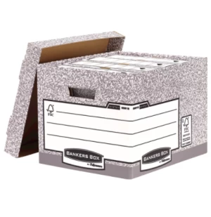 Image of Fellowes Bankers Box System Heavy Duty Storage Box Grey PK10