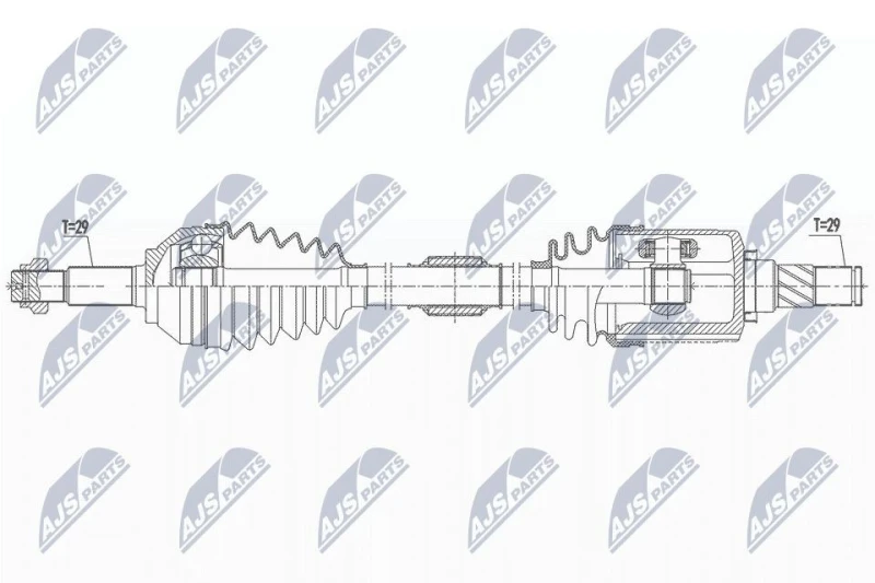 Image of NTY NPW-NS-128 Drive shaft Automatic Transmission, Front Axle Left Drive Shaft (13)