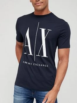 Image of Armani Exchange Icon Logo T-Shirt Navy Size 2XL Men