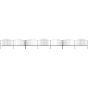 Image of Garden Fence with Spear Top Steel (1.25-1.5)x11.9 m Black Vidaxl Black