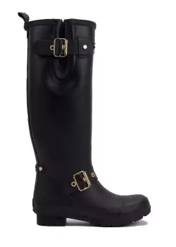 Image of Holland Cooper Womens Sherpa Lined Regency Wellington In Matte Black