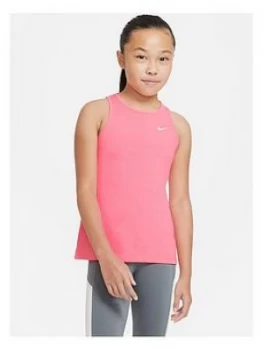 image of Nike Girls Nike Pro Tank - Pink/White, Size L=12-13 Years, Women