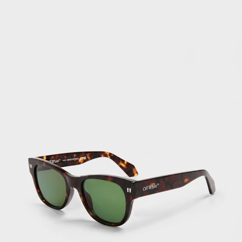 Image of Off White Square Sunglasses Havana/Green unisex One Size