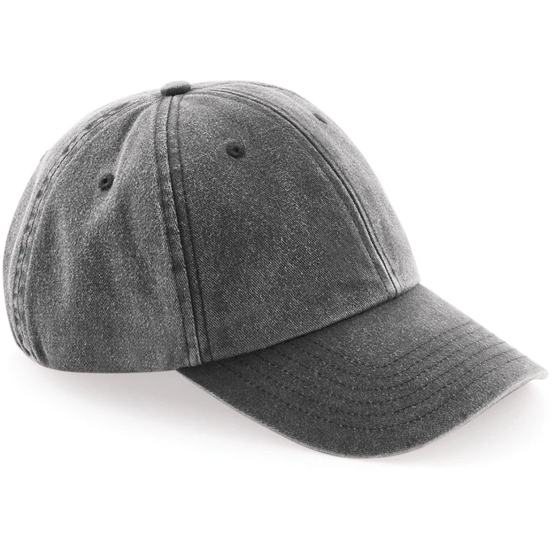 Image of Beechfield Beechfield Low Profile Vintage Denim-Look Cap in Dark Grey Dark Grey One Size Unisex 5057520206462