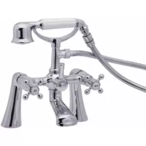 image of Deva - Tudor Pillar Mounted Bath Shower Mixer Tap - Chrome