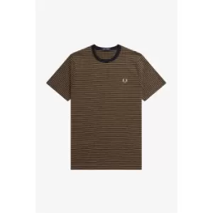 Image of Fred Perry Stripe T Shirt - Brown