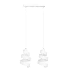 Image of Saga White Bar Pendant Ceiling Light 2x E27