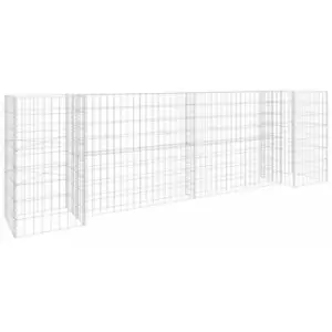 Image of H-Shaped Gabion Planter Steel Wire 260x40x80cm Vidaxl Silver