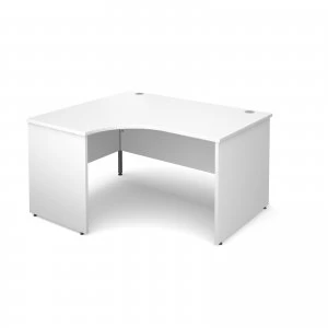Image of Maestro 25 PL Left Hand Ergonomic Desk 1400mm - White Panel Leg Design