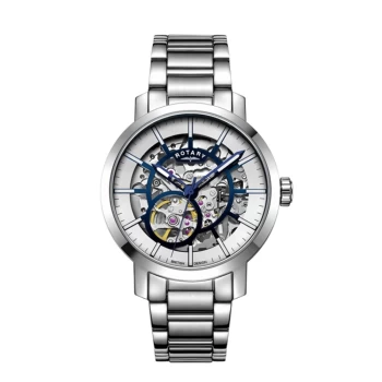 Image of Mens Rotary GB05356-05 Greenwich Automatic Stainless Steel Wristwatch Colour - Silver