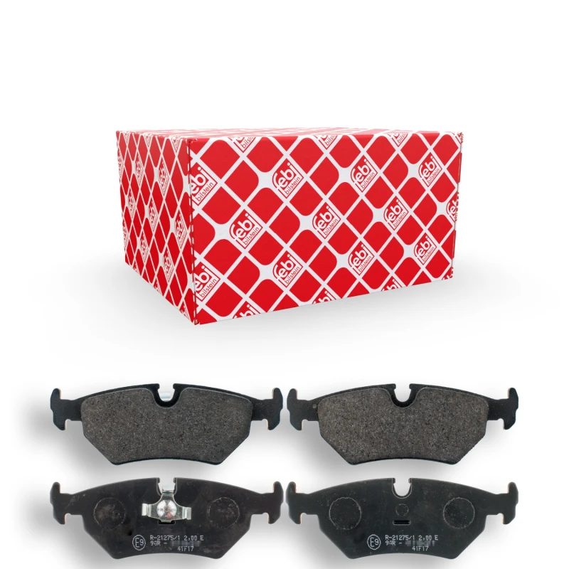 Image of FEBI BILSTEIN 116081 Brake pad set Rear Axle, prepared for wear warning indicator, with piston clip Brake Pad Set,disc brake (402)