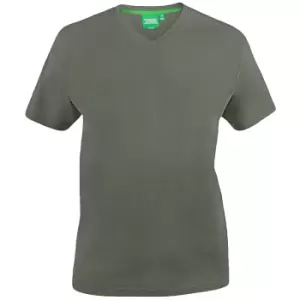 image of Duke Mens Signature 2 King Size Cotton V Neck T-Shirt (4XL) (Khaki)