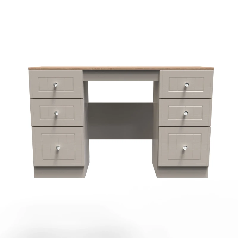 Image of Ready Assembled 2 U Norton Double Pedestal Desk (Ready Assembled) in Taupe Size: Large Taupe Unisex Large