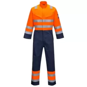 image of Portwest MV29ONRM - sz M Modaflame RIS Navy/Orange Coverall - Orange/Navy - Orange/Navy