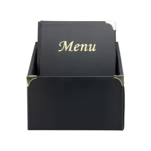 image of Securit Basic Range Menu Book Cover Box Set Fixed A4 Inserts (Pack of 10) MC-BOX-BRA4-BL