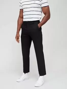 Image of Farah Adjustable Waist Smart Trousers - Black, Size 32, Inside Leg Short, Men