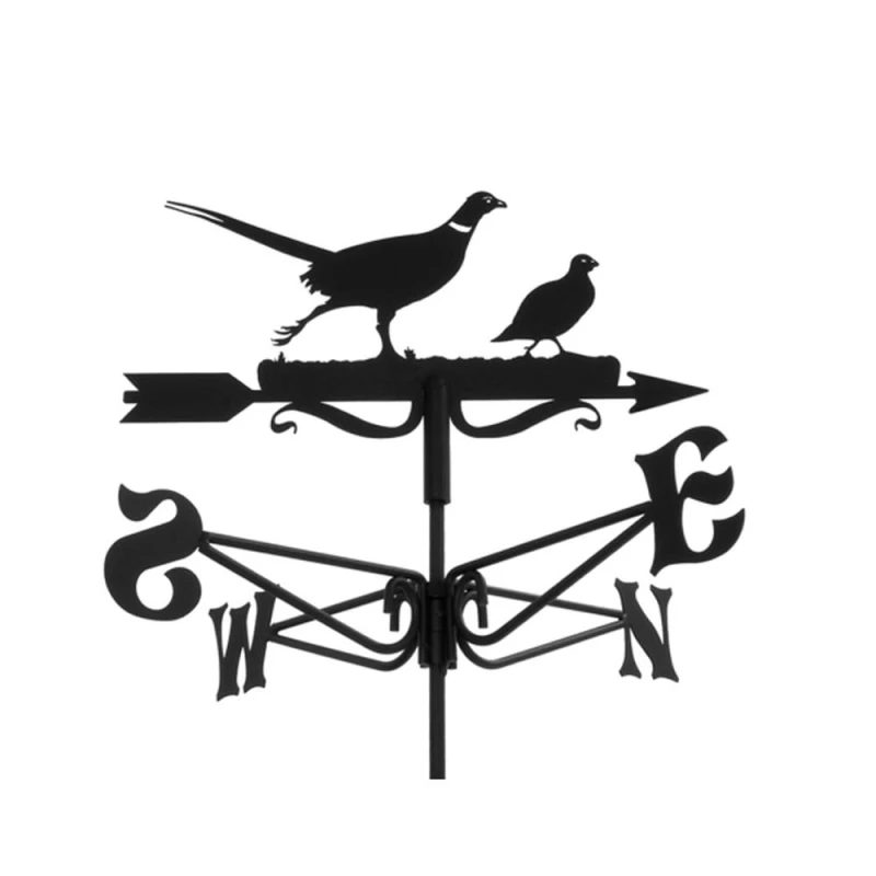 Image of Buttercup Farm Mini Pheasant & Partridge Weathervane - Quality wind vane - Steel in Black Unisex