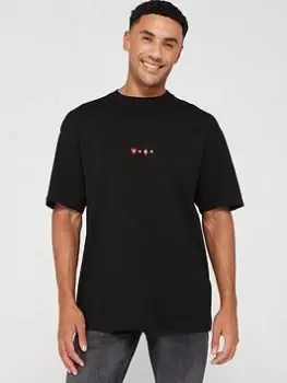 Image of HUGO Dorki Oversize T-Shirt - Black, Size 2XL, Men