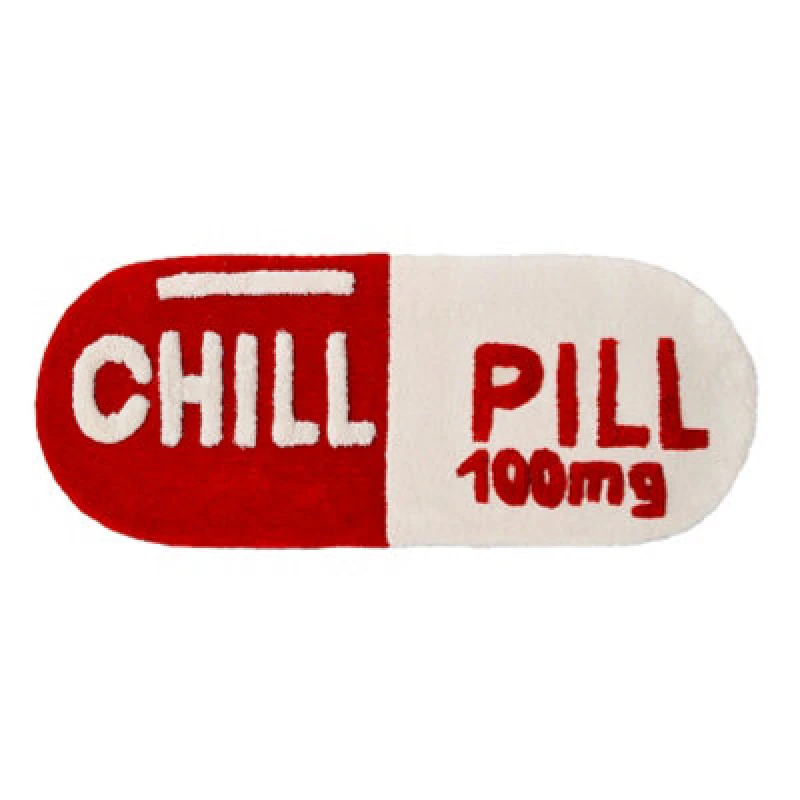 Image of Allure Bath Fashions Chill Pill Bath Runner - Long Bath Mat Rug (Red)