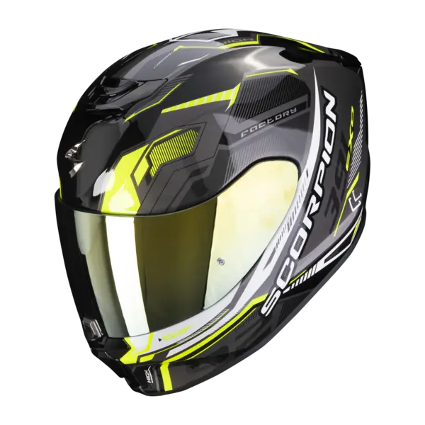 Image of Scorpion Exo-391 Haut Black-Silver-Neon Yellow Full Face Helmet S