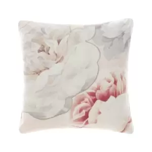 image of Sansa Floral Cushion White / 50 x 50cm / Polyester Filled