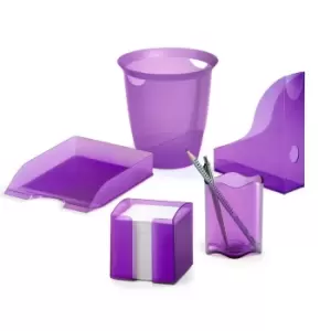 Image of Durable Waste Basket Trend 16L Round, Pack of 1 Transparent Purple