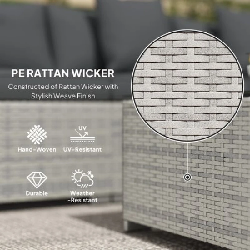 Image of Outsunny 6 Pieces Rattan Furniture Set Garden Sofa Set Mixed Grey TJ Hughes 5063603018204