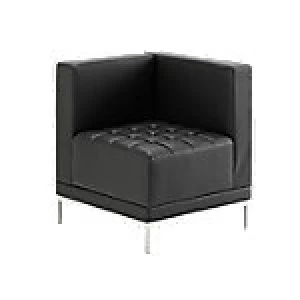 image of Reception Seating Infinity Modular Corner Unit Sofa Black Bonded Leather