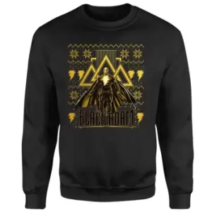 Image of Black Adam Gold Christmas Christmas Jumper - Black - 5XL
