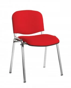 image of Taurus Meeting Room Stackable Room With Chrome Frame and no Arms - Red