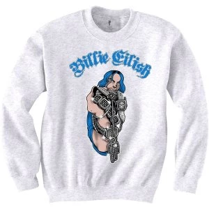 Image of Billie Eilish - Bling Unisex Large Sweatshirt - White