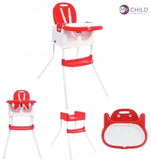 image of MyChild Graze 3 In 1 Multi Highchair - Red.