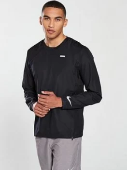Image of Nike Running Essential Crew Neck Jacket Black Size L Men