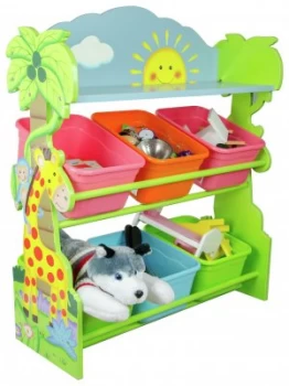 Image of Fantasy Fields Sunny Safari 6 Bin Storage Cubby.