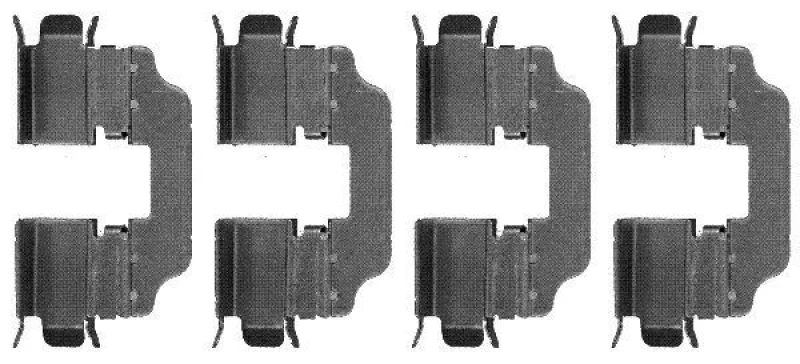 Image of HELLA Brake pad fitting kit HELLA 8DZ 355 203-411