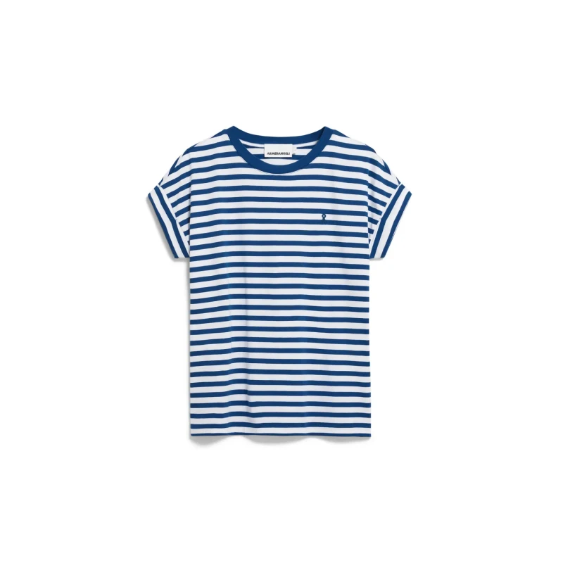 Image of ARMEDANGELS Womens T-Shirt Armedangels Idaara Stripes Blanc Female XL
