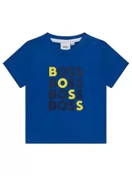 Image of BOSS Baby Boys Logo T-Shirt - Electric Blue, Electric Blue, Size 12 Months